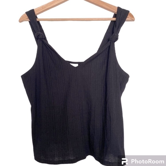 NWOT H&M KNOTTED STRAP CUTE RIBBED TOP - Picture 1 of 7